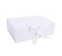 Aramox Coffret Cadeau, Boîte Cadeau de Fermeture avec Nœud en Ruban, 10,24 X 7,36 X 3,15 Pouces, Boîte Supérieure pour Cadeaux de Demoiselle d'honneur, Cadeaux de Fête d'anniversaire (WHITE)