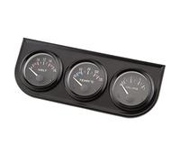 Aramox Coffret Triple Jauge 52mm Voltmètre Température Eau Pression Huile | Compteur Marine 12V Camion, Cadran Noir en Acier Inoxydable, éclairage Nocturne, 8-16V 40-120C 0-7KG, Look Course