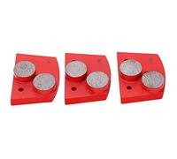 Aramox Disques de Ponçage 30 Grains Rouge Trapézoïdal 2 Dents Cylindriques | Disque abrasif pour pierre à béton, ensemble de 3 pièces, maille 30#, couleur rouge, pour le polissage des sols et la