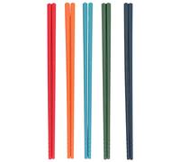Aramox Ensemble de Baguettes en Silicone en Acier Inoxydable, 5 Paires de Baguettes Antidérapantes Réutilisables 24 Cm, Résistantes à la Chaleur de 40 à 446 Degrés Fahrenheit, Vaisselle à Code