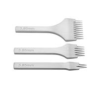 Aramox Ensemble de Ciseaux à Coudre en Cuir, Fer à Piquer en Acier, 2, 5, 10 Dents, Espacement de 2,7 Mm, Perforation Uniforme des Trous, Poignée Polie pour l'artisanat du Cuir, Couture à la Main,