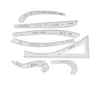 Aramox Ensemble de Règles de Courbe en Acrylique, 7 Pièces, Règle de Patron de Couture Transparente avec échelle Précise, Outils de Dessin Transparents pour Tailleurs, Couturiers, Design de Mode et