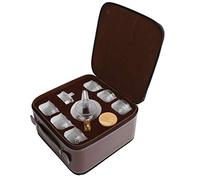 Aramox Ensemble de Tasses à thé en Verre à Haute Teneur en Borosilicate avec Poignée, Tasse de 4,5 Cm, Théière de 10,5 Cm, Tasses à Boire Transparentes pour la Maison, le Bureau, les Voyages, le