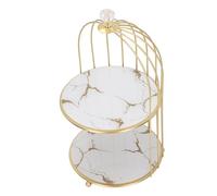 Aramox Étagère de Rangement pour Salle de Bain, Fer et Verre, Double
