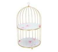 Aramox Étagère de Rangement pour Salle de Bain, Fer et Verre, Double