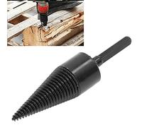 Aramox Foret à Bois de Chauffage Fendeur de Bûches Cône Fendeur de Bois Foret 140 Mm Tige Hexagonale en Acier au Carbone avec Conception Antidérapante Rainurée pour Fendage de (50MM)