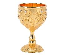 Aramox Gobelets Vintage en Relief plaqué or émail Strass Tasses à Vin Paire en Métal 7 X 3,5 X 4,3 Cm Design Décoratif orné pour la Célébration de Fête de Mariage