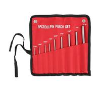 Aramox Jeu de Poinçons à Rouleau 40CR, Ensemble de Poinçons Centraux en Acier, 9 Pièces, Pointes Coniques Inversées avec Sac de Transport pour Réparation Mécanique, Retrait des Goupilles de Marquage