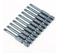 Aramox Jeu d'Embouts à Fente, Embouts à Tige Hexagonale Magnétique en Acier allié S2 10 Pièces 50 Mm 1 4 Pouces Embouts de Tournevis Traités Bleus pour Perceuses électriques, Tournevis Pneumatiques