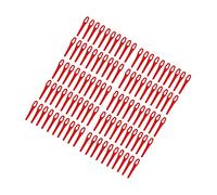 Aramox Lames de Coupe en Plastique Ensemble de Lames de Tondeuse de Rechange 100 Pièces de Coupe en Plastique 20 X 84 Mm Forme de Gourde pour Tondeuse à Gazon -Herbe élagage de Jardin (Rouge)