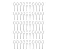 Aramox Lames de Tondeuse à Gazon en Plastique, 50 Pièces, Blanc, Compatible avec ALM 28, ALM 30, ART 23 Accu, ART 23 U
