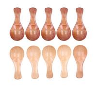 Aramox Lot de 10 Mini Cuillères à Assaisonnement en Bois - Cerise Chinoise - 8,1 X 3,1 Cm - Lisse et Polie - Pour Sucre, Sel, Pots à thé, Cuisine, Camping, Alimentation