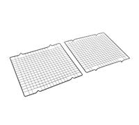 Aramox Lot de 2 Grilles de Refroidissement en Fil Antiadhésif en Acier au Carbone 10 X 15 pour la Cuisson, le Rôtissage et les Grillades des Boulangers Domestiques avec Conception en Grille et Vidange