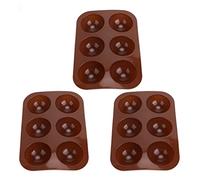 Aramox Lot de 3 Moules en Silicone pour Bombes au Chocolat, 6 Cavités, Semi-sphère, 22 F à 446 F, Démoulage Facile pour Gâteaux, Pudding, Muffins, Chocolat et Fondant