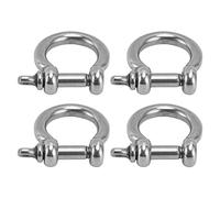 Aramox Lot de 4 Manilles en Acier Inoxydable 304, Goupille à Vis, Manille Lyre, Pince de Charge D'ancrage en D Brillante de Remplacement pour Navires, Levage Domestique, Transport, Exploitation (M10)