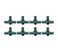 Aramox Lot de 8 Joints de Support pour Plantes en Plastique - 16 Mm - 5 Voies - Joint de Piquet de Jardin pour Serre, Cadres de Jardin, Support en Treillis, Structures de Bricolage pour la Maison et