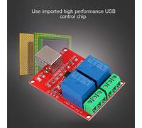 Aramox Module Relais 2 Canaux USB, Interrupteur Intelligent 5V pour | Technologie Plug and Play, contrôle de charge CA 250 V 10 A, carte PCB, interface USB carrée, pour l\'automatisation PC