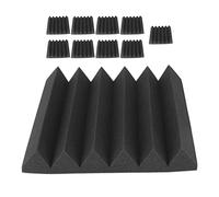 Aramox Panneau Acoustique, Ensemble de Panneaux en Mousse Acoustique en Polyuréthane, 10 Pièces 30 X 30 X 5 Cm, Conception pour la Réduction de l'écho, Support Mural pour Maison, Studio, Bureau,