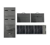 Aramox Panneau Solaire Pliable 150W, 29.7V Monocristallin (BLACK) | Conception portable légère de 7,49 lb, technologie d\'enroulement perforé en métal, IP65, ports de sortie 5 en 1 pour
