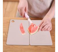 Aramox Planche à Découper, Planche à Découper Pliable en PP 25 X 20 Cm avec Règle de Base Antidérapante et Zone de Purée, à Hacher à Trou de Suspension pour les Cuisiniers à Domicile