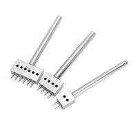 Aramox Poinçon en Acier et Cuir pour Espacement, Ensemble de 2 4 6 Dents | Disposition uniforme des trous pour les sangles de ceinture, options de 4 mm 5 mm 6 mm 8 mm, artisanat de couture à la