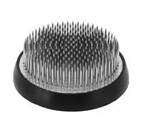 Aramox Porte-fleurs en Acier Inoxydable, 7 X 2,6 Cm, avec Aiguilles en Métal, Brosse et Coussinet Antidérapant pour Vases à Large Ouverture, Centres de Table à Domicile