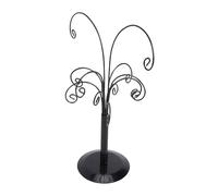 Aramox Présentoir d'arbre d'ornement Porte-bijoux en Métal avec Base Lestée 9,84 X 9,45 X 3,94 Pouces Support de Table pour Décorations de Noël Boucles 'oreilles Colliers (BLACK)