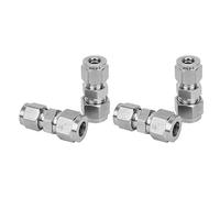 Aramox Raccord de Tube de Compression Adaptateur de Tube de Compression en Acier Inoxydable 4 Pièces Convertisseur à Double Virole Φ4 Φ6 pour la Réduction de Tuyau d' d'eau Installation Rapide