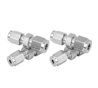 Aramox Raccord de Tube de Compression Adaptateur de Tube de Compression en Acier Inoxydable 4 Pièces Convertisseur à Double Virole Φ4 Φ6 pour la Réduction de Tuyau d' d'eau Installation Rapide