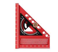 Aramox Règle de Mesure Multi-angle, équerre de Charpentier 3D en Aluminium anodisé avec Rapporteur intégré, Marquage de 0 à 180 Degrés, pour Tuyaux de Travail du Bois, Charpentiers Ronds (rouge et