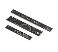 Aramox Règle d'ingénierie de PCB, Règle d'échelle de PCB Plaquée or 15 Cm 20 Cm 25 avec Référence de Forage de Paquet SMD 'angle en Pouces pour les Ingénieurs en électronique Amateurs