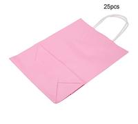 Aramox Sacs en Papier Kraft avec Poignées 25 PCS Sacs de Shopping Noirs 16 X 21,8 X 8 Cm de Cadeaux de Fête de Grande Capacité pour Les Mariages au Détail à Emporter et Les Sorties Quotidiennes (PINK)
