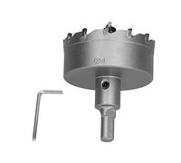 Aramox Scie Cloche à Dents en Carbure, Scie Cloche en Carbure avec Ressort de Guidage et clé, Lame Pointue, Dents Continues pour le Perçage du Bois sur Plaque Métallique en Acier Inoxydable (65mm)