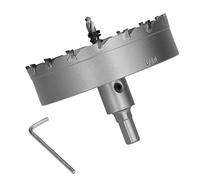 Aramox Scie Cloche à Dents en Carbure, Scie Cloche en Carbure TCT avec Ressort et clé, Lame Pointue, Dents Continues pour Plaque Métallique en Acier Inoxydable, Perçage du Bois FRP (100mm)
