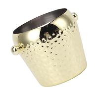 Aramox Seau à Glace Mini Seau à Glace en Acier Inoxydable 1L Corps Isolé Épaissi Finition Fine Refroidissement Rapide pour Whisky Vin Bière à La Maison Bar Restaurant Hôtel Café Pub (GOLD)