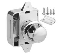 Aramox Serrure de loquet d'armoire à bouton-poussoir, serrure à bouton-poussoir Loquet de tiroir d'armoire Matériel de meubles ABS + alliage de zinc pour bateau RV camping car caravane