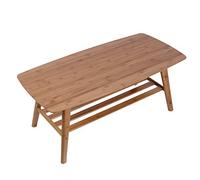 Aramox Table Basse en Bambou Table à thé Double Couche 100x50x40 Cm d'épaisseur Bambou Charge de 300 Kg Coins Lisses Assemblage Facile pour Salon Chambre à Coucher Usage Domestique