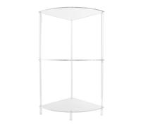 Aramox Table d'angle à 3 Niveaux, Table d'appoint 'Angle en Acrylique avec Support en Verre trempé, Rangement Peu Encombrant, Design Arrondi, Assemblage Facile, pour Chambre à Coucher, Salle de