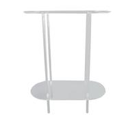 Aramox Table d'appoint Transparente en Acrylique, Table de Chevet Ovale à 2 Niveaux, 40 X 20 X 50 Cm, Design Détachable, Facile à Nettoyer, pour Salon, Chambre à Coucher, Bureau, Couloir, Petits