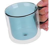 Aramox Tasse à café Double Couche en Verre Borosilicate, Tasse à Lait, Transparente, avec Poignée, Facile à Nettoyer, Polie, pour la Maison, le café, l'hôtel, le Salon de thé, Vert Clair, 250 Ml