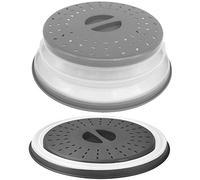 Aranticy Lot de 2 passoires pliables en plastique pour micro-ondes avec trous d'aération pour fruits et légumes, sans BAP et non toxique Noir