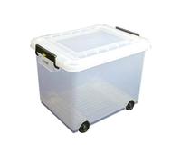 Araven 91183 Boîte de conservation alimentaire avec couvercleà roulettes et clips colorés 50 l 530 x 396 x 379 mm