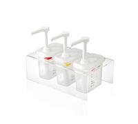 Araven CR823 Lot de 3 distributeurs de sauce GN 1/9 1,5 l Transparent