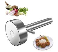 Arazooyi - Cuillère à falafel avec trou, ustensile professionnel en acier inoxydable pour falafel avec spatule, sans colle, sûr pour les aliments et antiadhésif - Moule syrien pour falafel tranchant