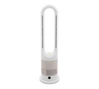 ARBGO Ventilateur tour sans rotor avec télécommande, refroidissement et chauffage - Ventilateur tour très silencieux - 8 vitesses - Minuterie 9H - Oscillation à 80° - Pour salon, bureau, cuisine - Or