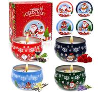 Arbolisse Bougies Noel Coffret Cadeau Femme, 4pc Idee Cadeaux Noel Femme, Cadeau Original Utile, Idee Cadeau Secret Santa, CadeauCollegue De TravailFemme, Coffret Bougies Parfumées