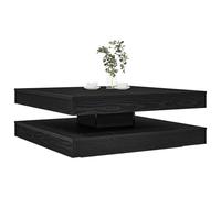 Arborthrum Table basse, table d'appoint, table basse, table de salon, table à thé pour petites pièces, salon, chambre à coucher, pivotante à 360 degrés, aspect chêne noir, 90 x 90 x 34,5 cm