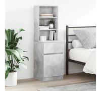 Arborthrum Table de chevet, table de chevet, table de canapé, table d'appoint, table basse, pour chambre à coucher, salon, bureau, gris béton, 39 x 35 x 125 cm, bois