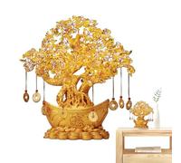 Arbre à Monnaie en Chinois - Décoration de prospérité, de Citrine dorée | Symbole Traditionnel de Chance et d'abondance placé dans la Maison ou la Zone d'entrée Pendant Le Nouvel an et