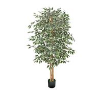 Arbre Artificiel 1,8 m-Duoku-Plante Décorative en PE avec Pot Noir-L'arbre des Ficus-Tronc et Feuillage Réalistes-Idéal pour Bureau